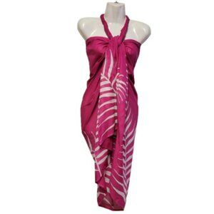 Womens Sarong Cotton Wrap, Handpainted Batik Wrapskirt Beach Pareo Beachwear-NEW